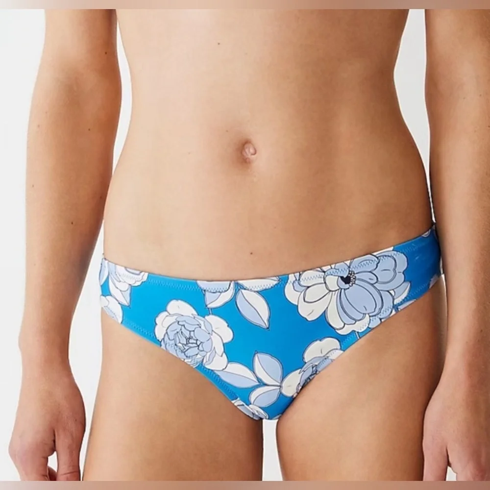 NEW J.Crew Hipster Full-Coverage Bikini Bottom in Blue Peony‎ Size XXL
